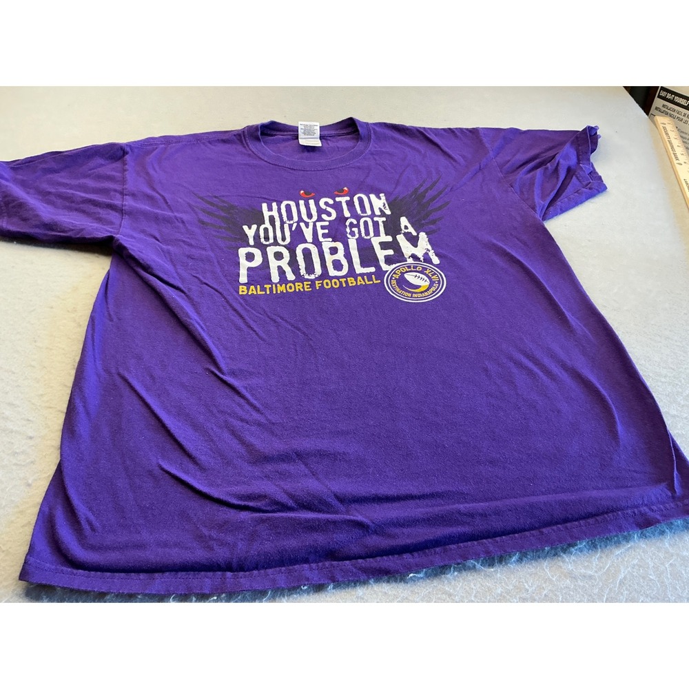 Gildan Baltimore Football Houston You've Got a Problem Tee XL Purple Sport Shirt